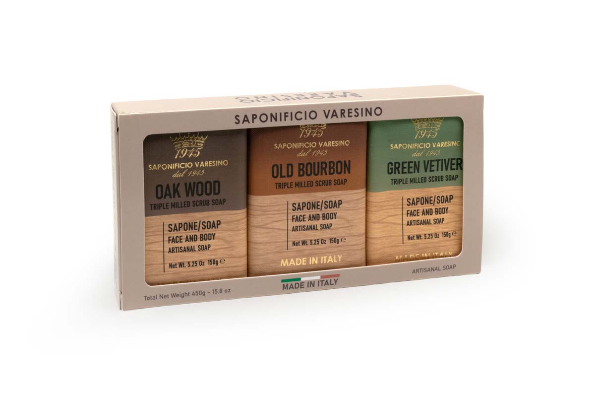 Men's Artisanal 3-Piece Bar Soap Gift Box Set