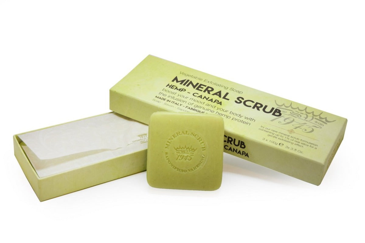 Hemp Mineral Scrub Bar 3-Piece Boxed Set